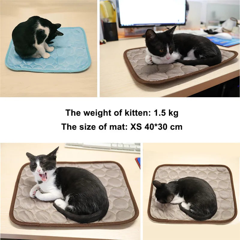 Dog Mat Cooling Summer Pad Mat For Dogs Cat Blanket Sofa Breathable Pet Dog Bed Summer Washable For Small Medium Large Dogs Car